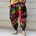 thumbnail image 2 of CONZONE Mens Baggy Harem Pants Wide Leg Pants for Men Trendy Elastic Waist Graphic Y2K Soft Casual Joggers With Pocket, 2 of 4