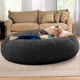 thumbnail image 4 of Jaxx 6-Foot Giant Bean Bag Chair, Convertible 2-in-1 Chair & Bed for Adults, Microsuede Black, 4 of 8