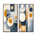 thumbnail image 2 of Designart "Yellow Blue Circulars Graphic Geometry III" Modern Midcentury Framed Wall Art Set Of 2 - Mid-Century Blue Framed Wall Art Set Of 2, 2 of 6