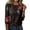 01#Black, variant on Women's Gothic Red Moon Rose Ghost Haunted Castle 3/4 Sleeve Round Neck Tunic Top, Casual Loose Fit Spooky Halloween Graphic Blouse for Fall Party Daily Wear 3XL