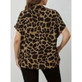 thumbnail image 6 of Cuteduck Womens Plus Size Blouses Leopard Print Button Down Loose Fit Casual Short Sleeve Top 1X-5X, 6 of 6