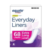 Equate Everyday Liners, Extra Long Unscented, 68 ct