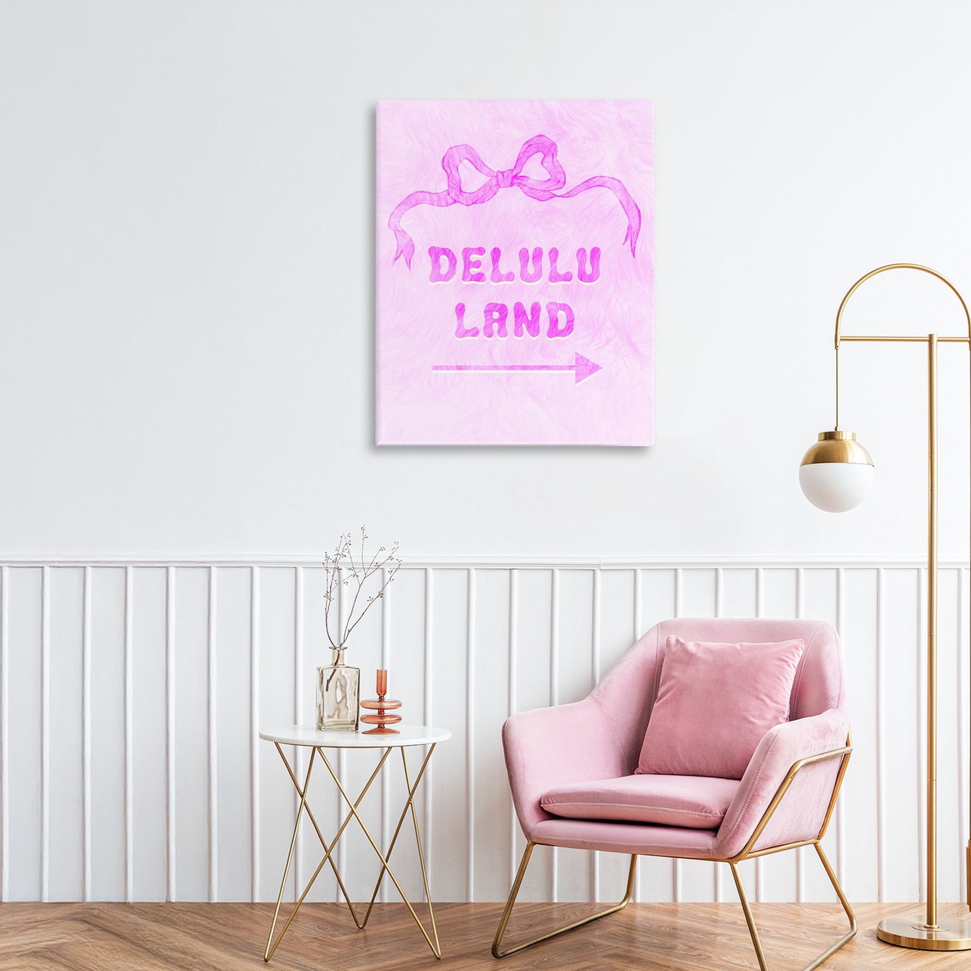 Stupell Industries Delulu Land Feminine Ribbon Canvas Wall Art, design by Ziwei Li