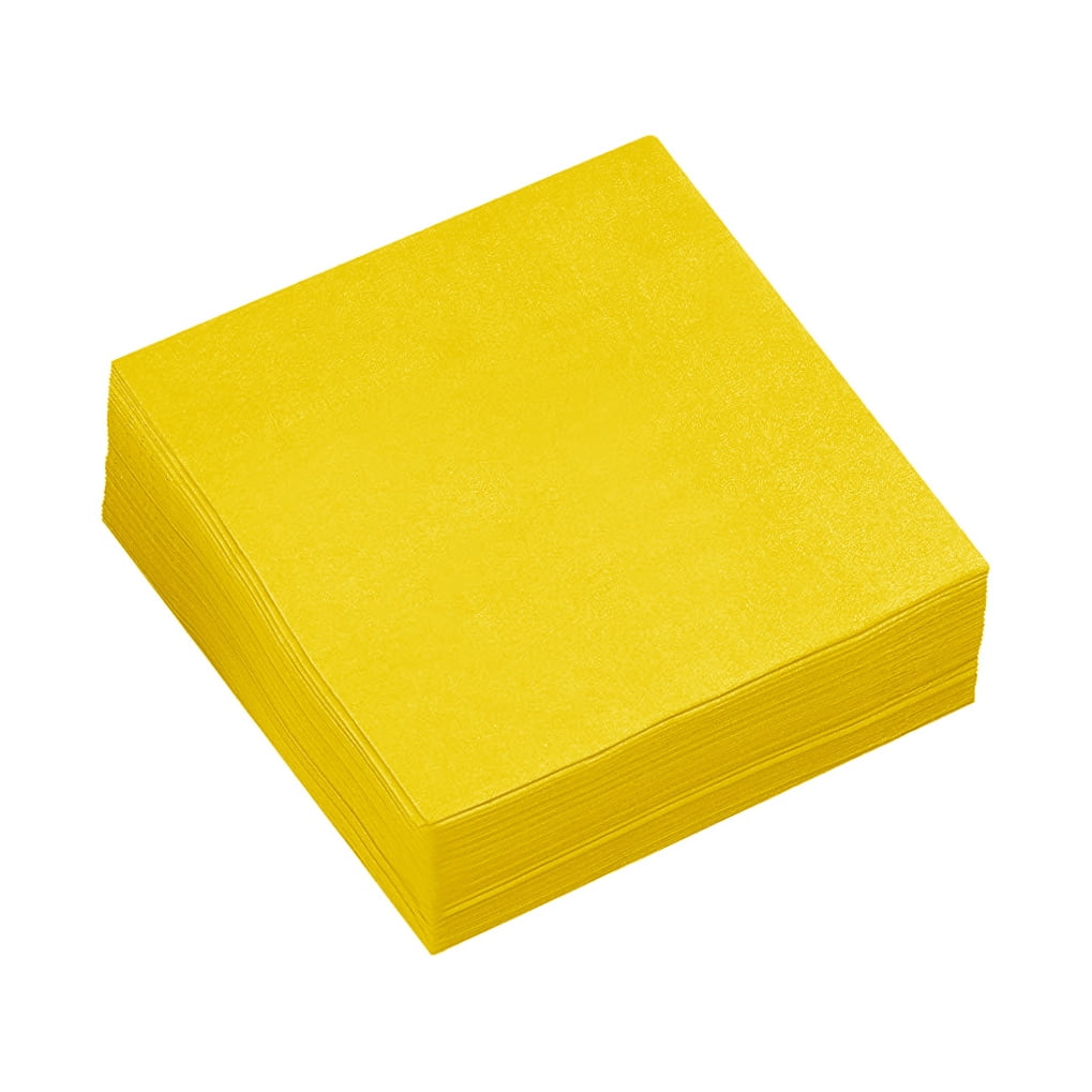 UPKOCH Bright Yellow Design Napkins For Birthday 80Pcs 6.5x6.5in