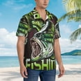 thumbnail image 3 of Zufioo Big Bass Fish Hawaiian Shirt for Men,Beach Shirts Tropical Vacation Shirts,Sleeve Casual Button Down Shirt with Pocket for Travel,Beach,Party,daily,,Large, 3 of 7