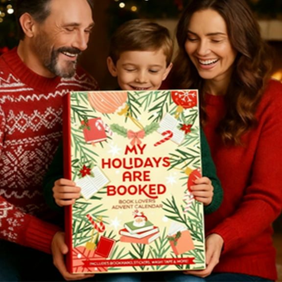 Hovmgk Book Lovers' Advent Calendar, 25 Days of Christmas Surprises, Includes Bookmarks, Stickers, Decorations & More, Perfect Gift for Book Enthusiasts, Holiday Countdown for Readers
