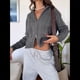 thumbnail image 5 of Cárdigan de Punto con Cuello Alto y Larga para Mujer, Moderno y Elegante, con Cremallera Frontal, Abrigo Extragrande para Otoño Gris S, 5 of 7