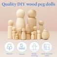 thumbnail image 2 of Small Wooden Peg Dolls Unfinished 1-11/16 inch, Boy Shape, Pack of 25 Birch Wood Peg People for Crafting and Small World Play, 2 of 6