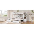 thumbnail image 6 of Newest Triple Bunk Bed (Twin over Twin & Twin) with Drawers and Storage Staircase, Modern Pine Wood, White, 6 of 13