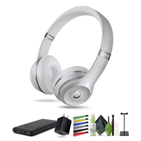 Dre Beats Solo3 Wireless On-Ear Headphones (Silver) Bundle with More Accessories