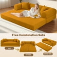 thumbnail image 4 of GJQ 30" Convertible Couch Bed Folding Loveseat Sleeper Sofa 3-Seater with 2 Pillows, for Living Room/Office /Flat(Yellow), 4 of 12