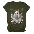 thumbnail image 5 of Halloween Shirts for Women T-Shirts for Women Casual Graphic Tee with Round Neck and Distinct Pattern Seasonal Summer Out for Jeans Green XL, 5 of 5