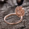 thumbnail image 4 of 11x9mm Oval 4.5 carat Morganite Engagement Ring Diamond Moissanite Wedding Ring 10k Rose Gold Filigree Retro Vintage Floral Set, 4 of 6