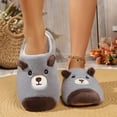 thumbnail image 5 of JUSLIO Slippers for Women Non Slip Indoor House Slippers Closed Toe Slide Slip On Fuzzy Plush Flat Sole Slippers Gray, 5 of 8