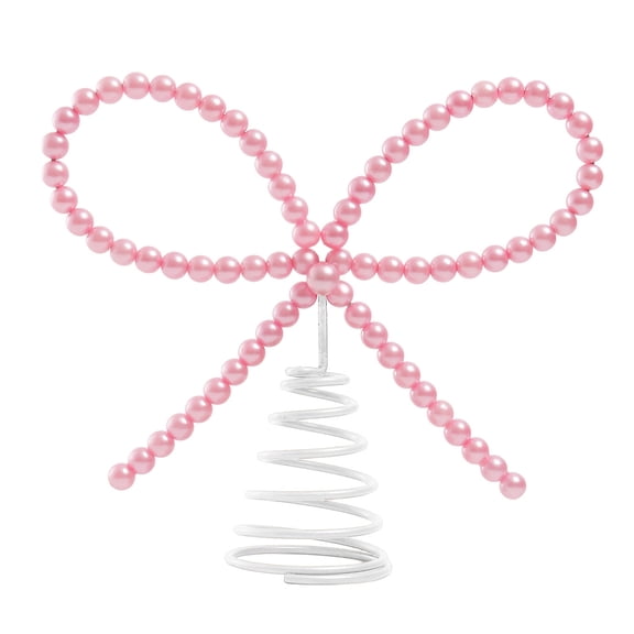 Pearl Valentine's Day Tree Top Decoration Pearl Bowknot Christmas Tree Top Decorative Piece Party Setup