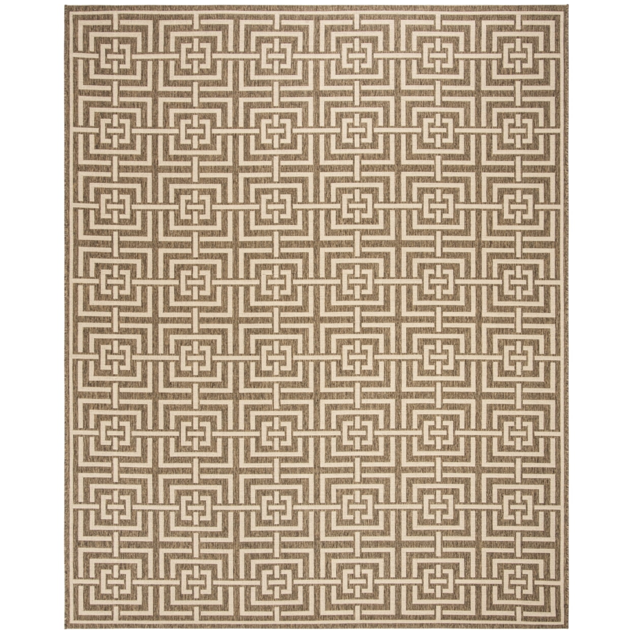 SAFAVIEH Beach House Bethanie Geometric Indoor/Outdoor Area Rug, Beige/Cream, 5'3" x 7'6"