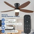 thumbnail image 3 of Phorus 36" Low Profile Ceiling Fan with LED Light, Remote/APP Control, Quiet Reversible DC Motor, Dimmable Modern Ceiling Fan for Bedroom, Brown, 3 of 14