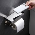 thumbnail image 5 of Soporte de papel higiénico autoadhesivo, soporte de papel higiénico montado en la pared con estante de acero inoxidable, soporte de papel higiénico sin perforación para baño y cocina, 5 of 5