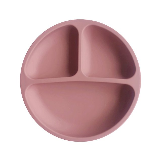 Silicone Dining Plate Infant Dinner Dinnerware Toddlers Adults Washable Eating Bowls Reusable Dish Tableware Household Pink
