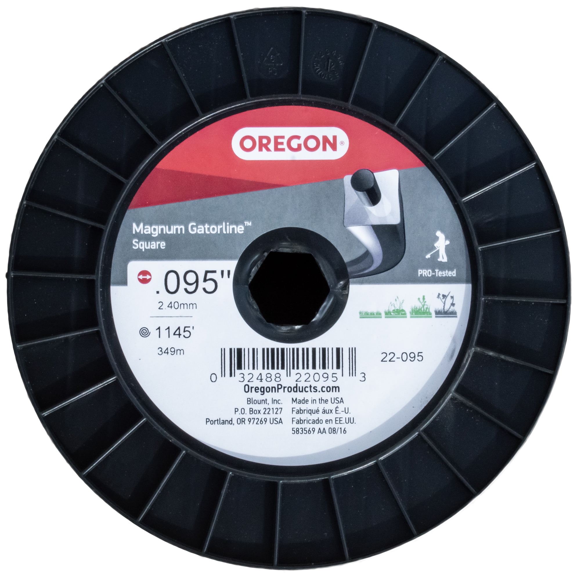 Oregon Gatorline Rasentrimmer-Schnur .08 Zoll | 1248 Fuß Spule, Rot | Professionelle Qualität