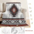 thumbnail image 5 of Gray Red Boho Blanket Soft Cozy Warm Throw Blanket for Couch, Plush Fuzzy Flannel Fleece Blankets for Sofa, Southwestern Ethnic Abstract Geometric Bed Blankets Lightweight Gifts for Women, 40"x50", 5 of 9