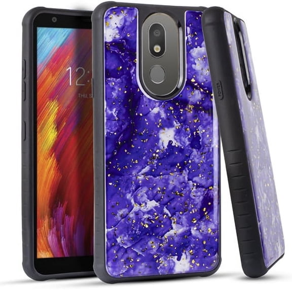 GSA Gold Flake Marble Candy Case for LG Aristo 4 Plus - Purple