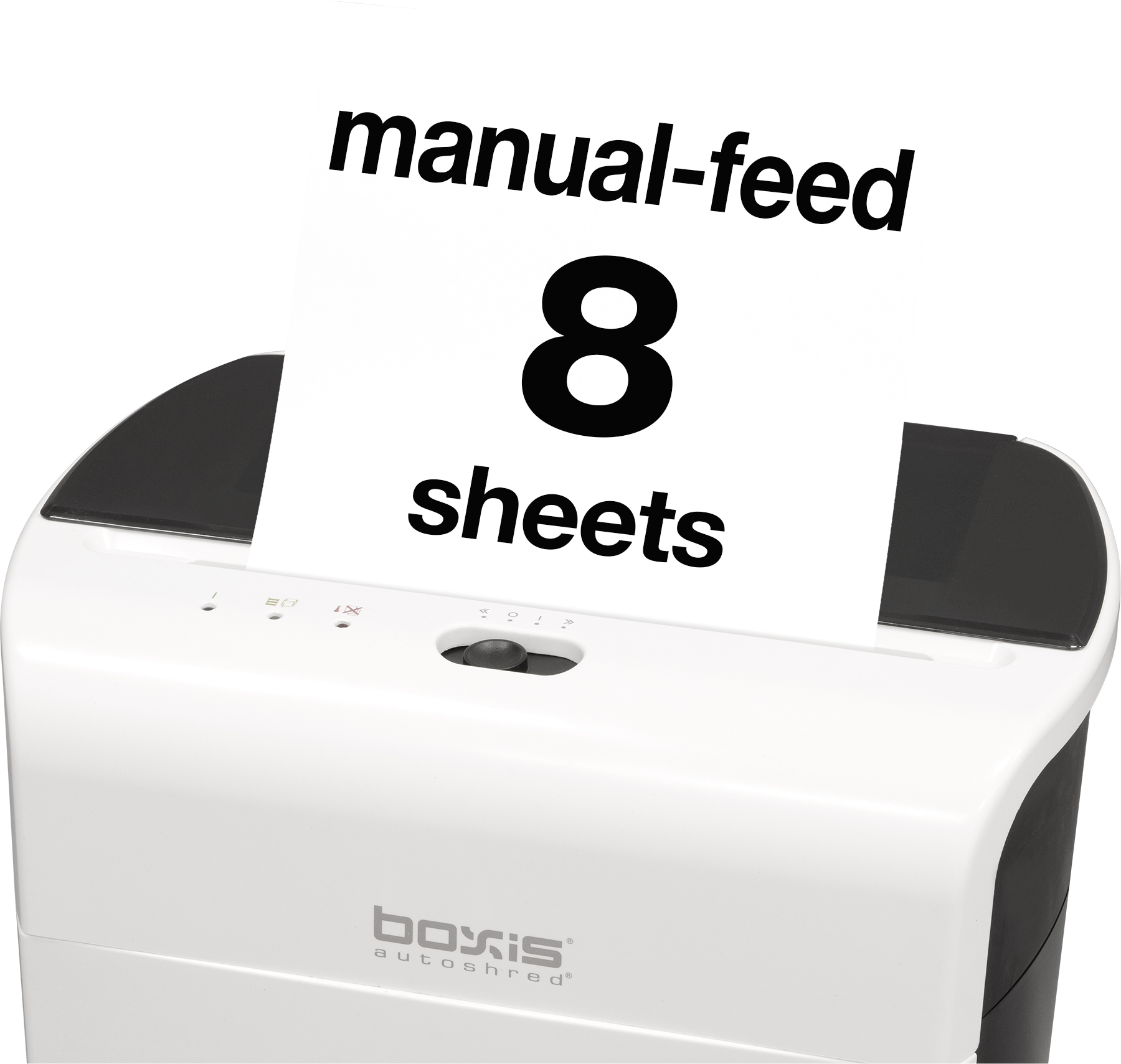 Boxis® AutoShred® 60-Sheet Auto Feed Microcut Paper Shredder - White - Includes a 12 Pack of Shredcare® Lubricant Sheets