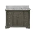 thumbnail image 2 of Sydney 48" Bathroom Vanity with Weathered Gray Cabinet and Carrara Marble Top, 2 of 6
