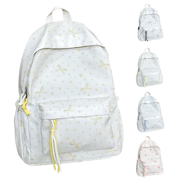 UJNDER Student Backpack with Bow Design Versatile Casual Lightweight Daypack for Commuting and Everyday School Use Girls School Backpack,01_Yellow,Mid