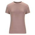 thumbnail image 5 of DDAPJ pyju Womens Basic T Shirts 2025 Summer Trendy Crop Top Short Sleeve Going Out Tops Slim Fit Tees Tight Y2K Clothing Todays Sales Ecru L, 5 of 8