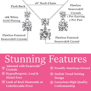 Cate & Chloe Jasmine 18k White Gold Plated Jewelry Set with Swarovski Crystals Gift for Women