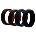 thumbnail image 1 of Juego de anillos de boda de silicona de 2 capas con cepillo de 6 mm - Multicolor de ROQ para hombres - Anillo de 4 x 7 mm, 1 of 1