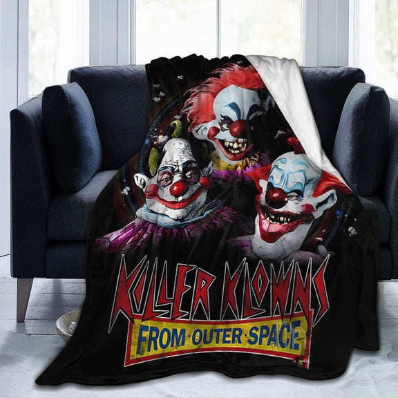 Ultra-Soft Micro Fleece Blanket Horror Killer Klowns From Outer Space Super Soft Plush Blanket For Winter Bedding Bed Couch Sofa For All Seasons 80"X60"