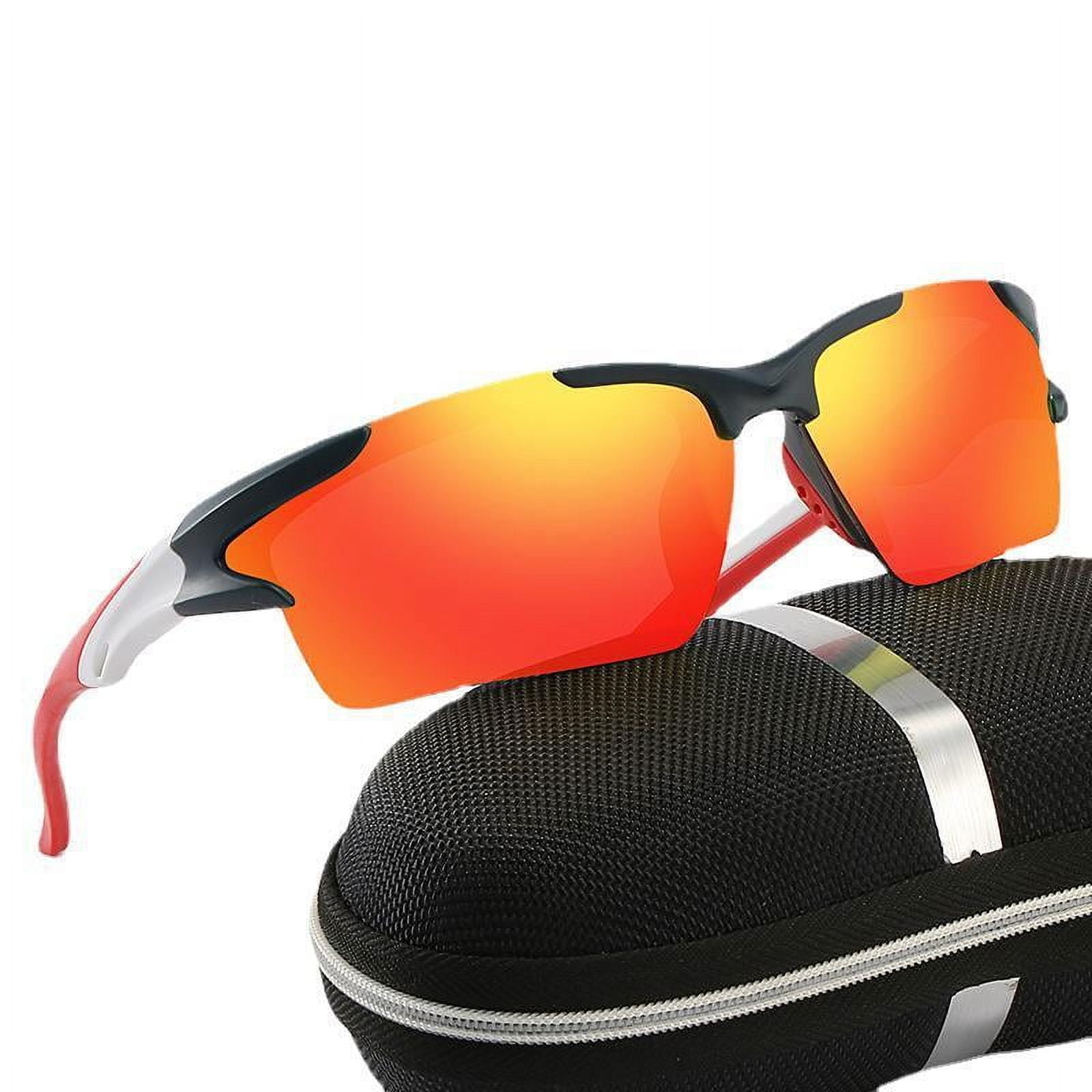 Mens Sports Sunglasses Polarized UV400 Protection Driving Fishing TR90 Frame PC Lens Strong For Big Face