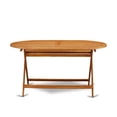 thumbnail image 3 of Pemberly Row Traditional Oval Wood Patio Dining Table in Natural Oil, 3 of 5