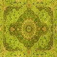 thumbnail image 1 of Ahgly Company Machine Washable Indoor Square Medallion Yellow Traditional Area Rugs, 7' Square, 1 of 4