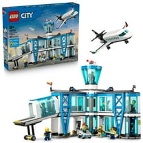 LEGO City Airport with Airplane Building Toy - Building Toy for Kids - Pretend Play Travel Set for Boys & Girls, Ages 8  - Includes 9 Minifigures - Gift Idea for Birthdays - 60502