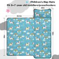 thumbnail image 5 of Unicorn and Flower Blue Pattern Teens Toddler Nap Mat with Pillow, Sleeping Mat Bag for Preschool Daycare 59"x22", 5 of 6