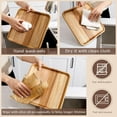 thumbnail image 2 of 6 Pcs Acacia Wood Square Plates 10" Wooden Plates Serving Trays for Meal Dishes Snack Dessert Easy Cleaning and Lightweight, 2 of 6