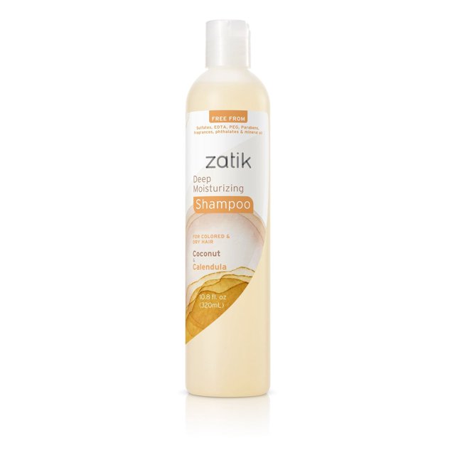 Zatik Naturals Champú hidratante profundo - pH vegano biodegradable equilibrado para cabello teñido y seco libre de sulfatos, ftalatos y fragancias sintéticas - 10.8 onzas líquidas