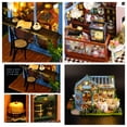 thumbnail image 3 of DIY Miniature Rose Garden Tea House Dollhouse Kit, 3D Wooden Building Model with LED Lights, Creative Craft Gift for Adults & Teens, 3 of 8