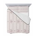 thumbnail image 7 of Quilts Full Size Bedding Set, Pink Floral Lightweight Quilted Comforter, Spring Watercolor Flowers Leaf Bows Beige Soft Reversible Bedspread Coverlet with Pillow Covers for All Season, 78" x 90", 7 of 7