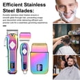 thumbnail image 2 of Men Hair Clipper Kit 3 in 1 Cordless Haircut Set Electric Shaver Beard Trimmer Stainless Steel Blades LCD Display USB Charging Cables Razor, 2 of 8