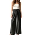thumbnail image 2 of Women'S Elastic Waist Drawstring Polka Dot Print Casual Wide Leg Long Pants Black XXL, 2 of 8