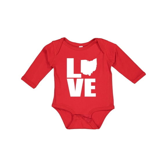 Inktastic Ohio Love Boys or Girls Long Sleeve Baby Bodysuit