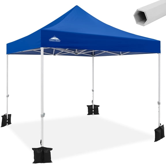 EAGLE PEAK 10' x 10' Pop-up and Instant Outdoor Commercial Canopy Tent,Blue