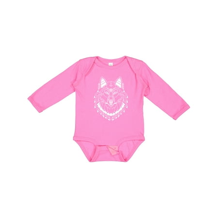

Inktastic Tribal Wolf Head Gift Baby Boy or Baby Girl Long Sleeve Bodysuit