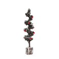 thumbnail image 1 of Arbre de Pin Artificiel Enneigé de 24 Pouces avec Baies Rouges et Base en Bois, Décoration de Table pour les Fêtes d'Hiver, Accent de Sapin de Noël Festif, 1 of 5