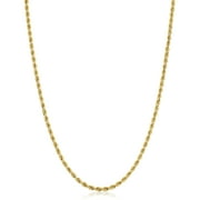 Solid 14k Yellow Gold Filled Rope Chain Necklace (2.1 mm, 18 inch)