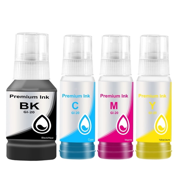 HEG GI 20 Refill Ink Bottle Replacement for Canon GI-20 GI20 Ink Refill Bottle Set, Compatible with G6020 Printer, G7020 Printer, 4-Pack